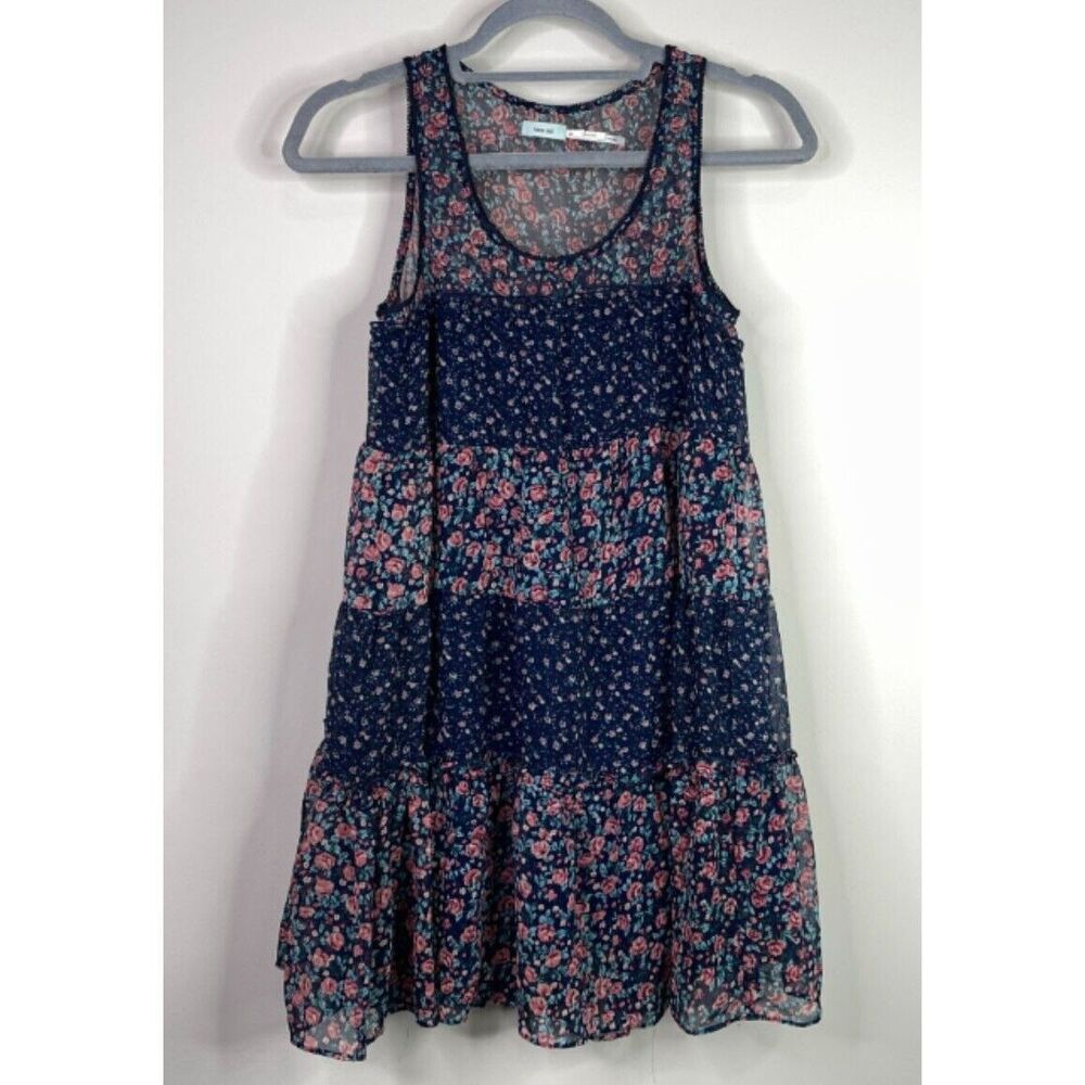 UO Urban Outfitters Kimchi Blue Boho Y2K Floral Tiered Dress Women's Size XS